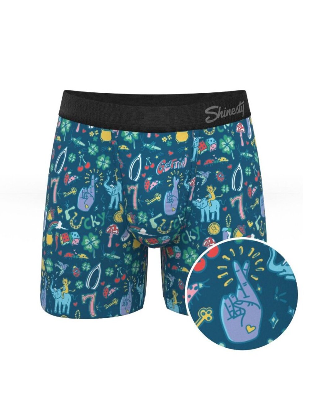 Shinesty Men's 2X Ball Hammock Pouch Boxer Brief The Lucky Duck With Fly